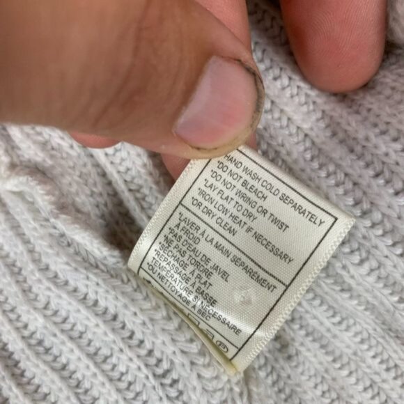 Cupcakes & Cashmere Beige Ribbed Wrap Sweater With Tie Closure Womens Large - Picture 6 of 8